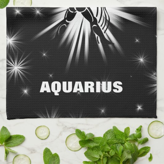 Aquarius-Zeichen Geschirrtuch (Gefaltet)