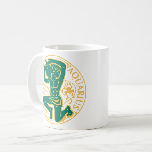 Aquarius-Zeichen Kaffeetasse (Vorderseite Links)