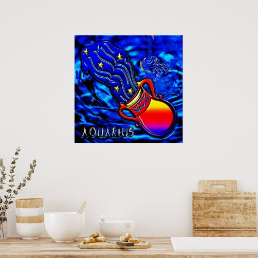 Aquarius Zodiac Art Poster (Küche)