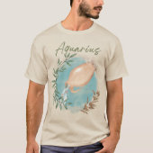 Aquarius Zodiac, Astrologie Botanisch, floral T-Shirt (Vorderseite)