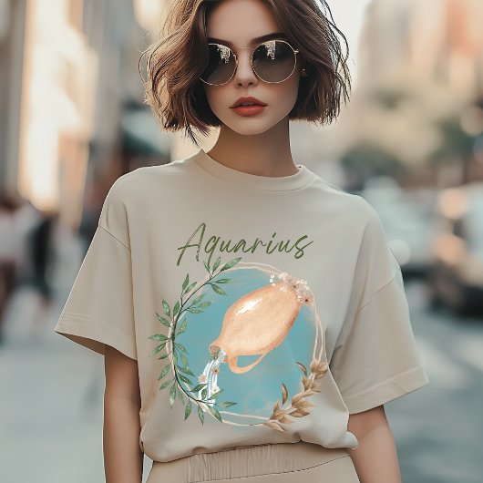 Aquarius Zodiac, Astrologie Botanisch, floral T-Shirt