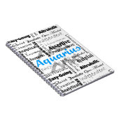 Aquarius Zodiac Astrologie Eigenschaften Collage Notizblock (Rechte Seite)