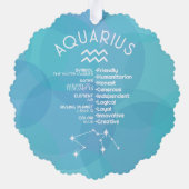 Aquarius Zodiac Astrologie Signieren Foto Geburtsd Ornament Karte (Rückseite)