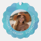 Aquarius Zodiac Astrologie Signieren Foto Geburtsd Ornament Karte (Vorderseite)