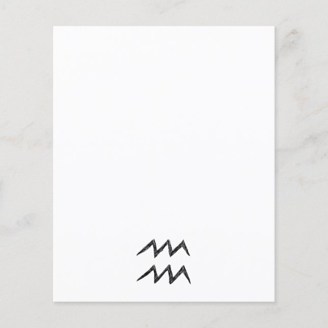 Aquarius. Zodiac Astrologie Zeichen. Schwarz. (Vorderseite)