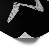 Aquarius. Zodiac Astrologie Zeichen. Schwarz. Poster (Ecke)