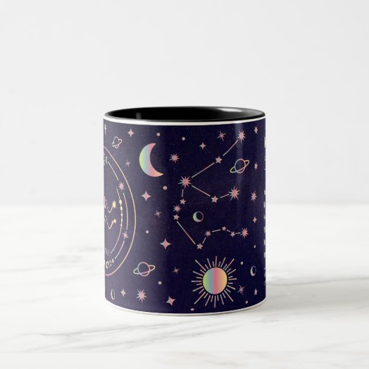 Aquarius Zodiac Astrologische Zweifarbige Tasse (Mittel)