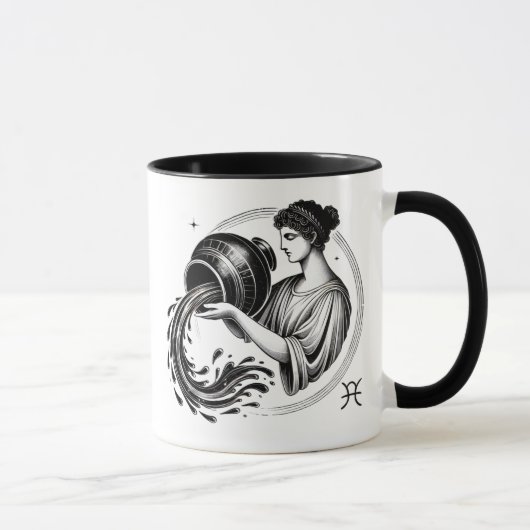 Aquarius Zodiac Astrology Tasse (Rechts)