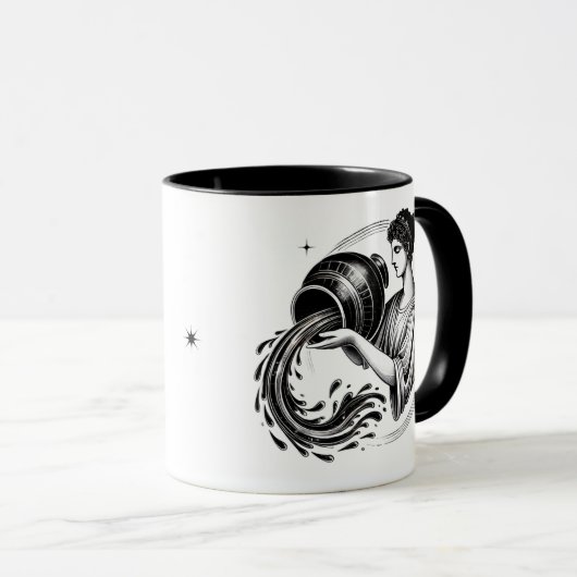 Aquarius Zodiac Astrology Tasse (VorderseiteRechts)