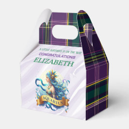 Aquarius Zodiac Baby Shower 4"w x 2.5"l x 5"h Geschenkschachtel