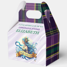 Aquarius Zodiac Baby Shower 5"w x 3"l x 6.5"h Geschenkschachtel