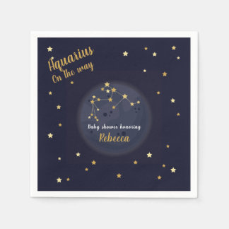 Aquarius zodiac Babydusche Serviette