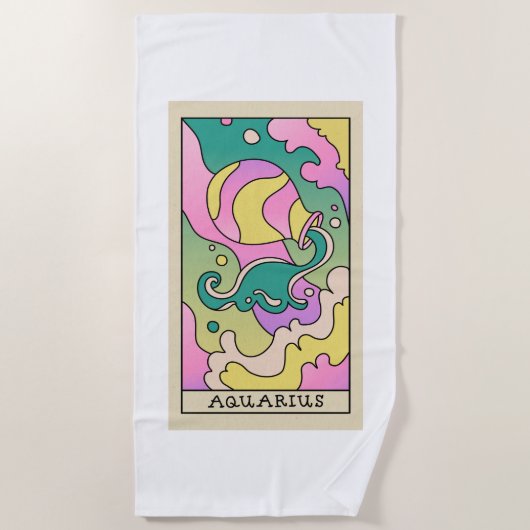 Aquarius Zodiac Beach Handtuch (Vorderseite)