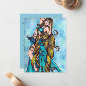 Aquarius Zodiac Belly Tance Card Mitteilungskarte (Vorderseite/Rückseite Beispiel)