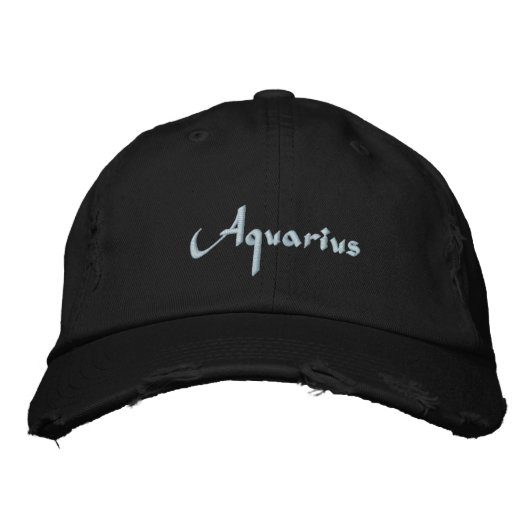 Aquarius Zodiac bestickte Hülle / Hat Kappe (Vorderseite)