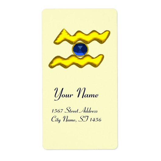 AQUARIUS ZODIAC BIRTHDAY Blue Saphire (Vorne)