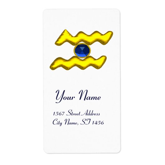 AQUARIUS ZODIAC BIRTHDAY Blue Saphire (Vorne)