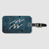 Aquarius zodiac black & silver constellation teal gepäckanhänger (Vorderseite (Horizontal))