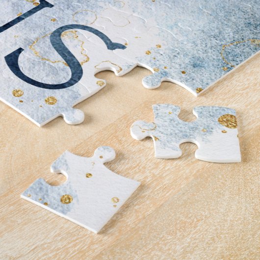 Aquarius zodiac-blaue Blume Puzzle (Seite)