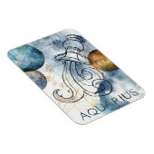 Aquarius zodiac-blaue schwarze Goldplaneten Magnet (Rechte Seite)