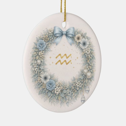 Aquarius Zodiac Christmas Ornament – Celestial Win (Rechts)