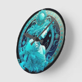 Aquarius Zodiac Clock Runde Wanduhr (Winkel)