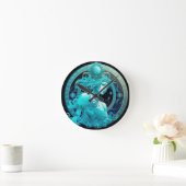 Aquarius Zodiac Clock Runde Wanduhr (Zuhause)