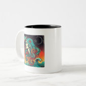 Aquarius Zodiac Coffee Tasse Retro Design (Vorderseite Links)