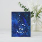 Aquarius Zodiac Constellation Blue Galaxy Sky Postkarte (Stehend Vorderseite)