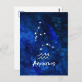 Aquarius Zodiac Constellation Blue Galaxy Sky Postkarte (Vorne/Hinten)