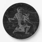 Aquarius Zodiac Constellation Gravur Hevelius Pappteller (Vorderseite)