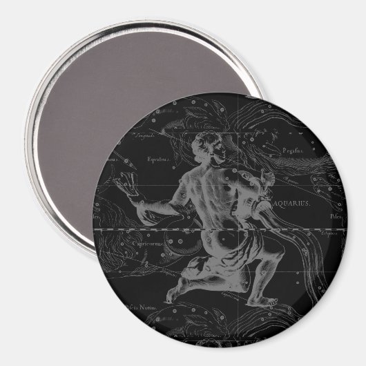 Aquarius Zodiac Constellation Hevelius 1690 Magnet (Vorderseite/Rückseite)