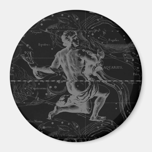 Aquarius Zodiac Constellation Hevelius 1690 Magnet (Vorne)