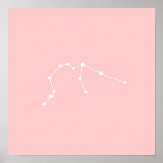 Aquarius Zodiac Constellation Modernes Rosa Poster (Vorne)