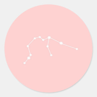Aquarius Zodiac Constellation Modernes Rosa Runder Aufkleber