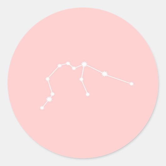 Aquarius Zodiac Constellation Modernes Rosa Runder Aufkleber (Vorderseite)