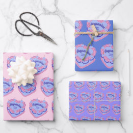 Aquarius Zodiac Coquette Herz Geburtstagskuchen Geschenkpapier Set