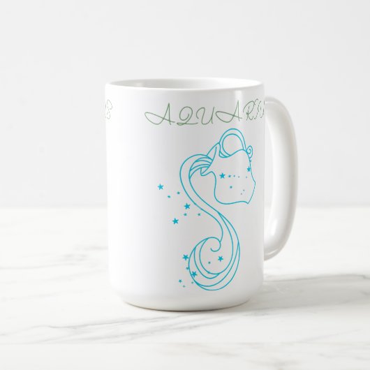 Aquarius Zodiac Design - Einzigartige Astrologie K Kaffeetasse (VorderseiteRechts)