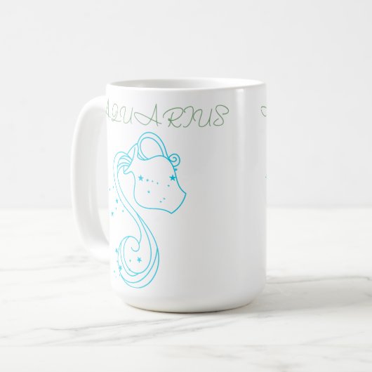 Aquarius Zodiac Design - Einzigartige Astrologie K Kaffeetasse (Vorderseite Links)