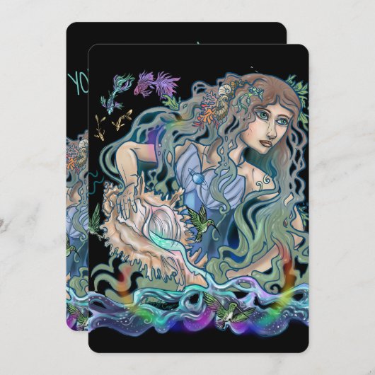 Aquarius Zodiac Einladung (Vorne/Hinten)