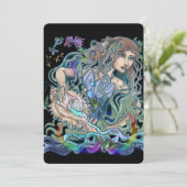 Aquarius Zodiac Einladung (Stehend Vorderseite)