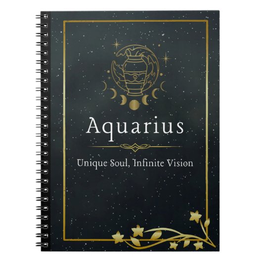 Aquarius Zodiac - Einzigartiges Soul, unendliche S Notizblock (Vorderseite)