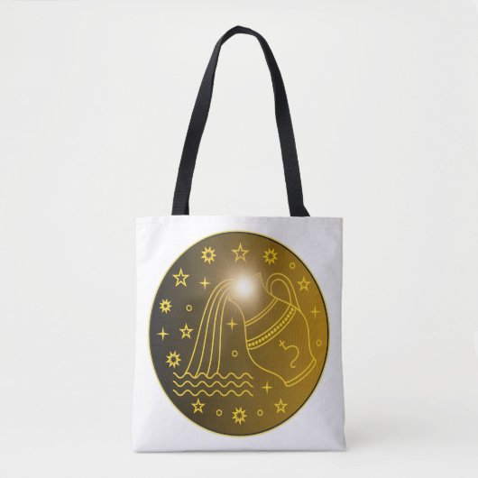 Aquarius Zodiac Emblem | Minimal Celestial Symbol Tasche (Vorderseite)