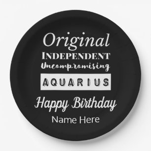Aquarius Zodiac Fun Charakteristika Geburtstag Pappteller