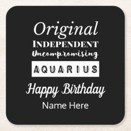 Aquarius Zodiac Fun Charakteristika Geburtstag Rechteckiger Pappuntersetzer