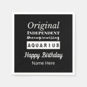 Aquarius Zodiac Fun Charakteristika Geburtstag Serviette (Vorderseite)