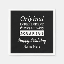 Aquarius Zodiac Fun Charakteristika Geburtstag Serviette