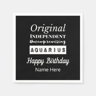 Aquarius Zodiac Fun Charakteristika Geburtstag Serviette