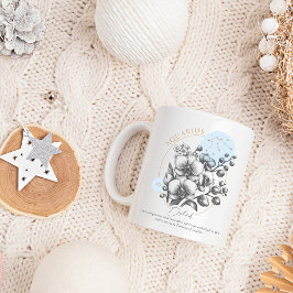 Aquarius zodiac Geburtsmonat Geburtstag Blume Kaffeetasse