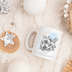 Aquarius zodiac Geburtsmonat Geburtstag Blume Kaffeetasse